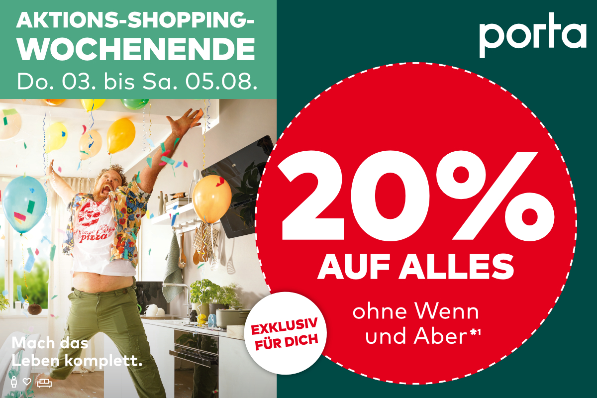 Wer bei porta Wallenhorst shoppt, bekommt einen 100 Euro Reisegutschein